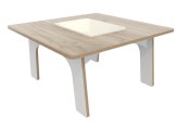 Keukenhof baby tafel bak L80 x B80 x H40 cm Wit  Houtdecor Tangara Groothandel voor Kinderopvang inrichtingen